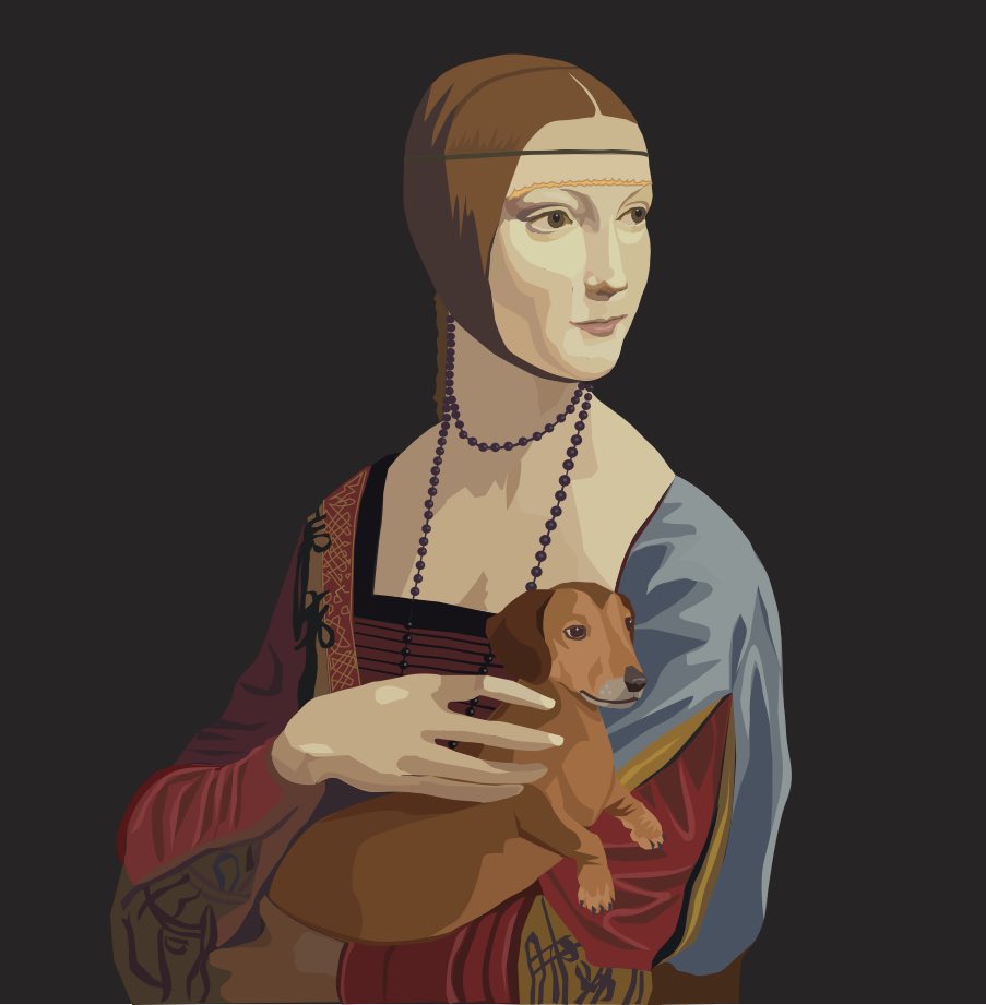 Lady with dachshund